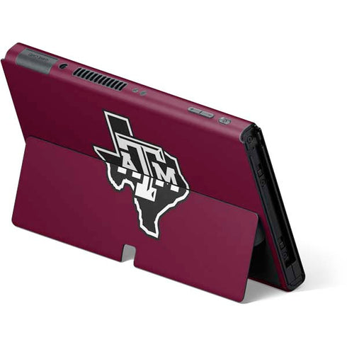 Texas A&M University Black Logo Nintendo Switch OLED (2021) Skin